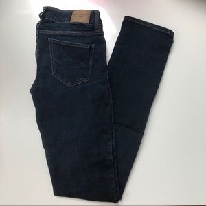 A&F dark wash skinny jeans